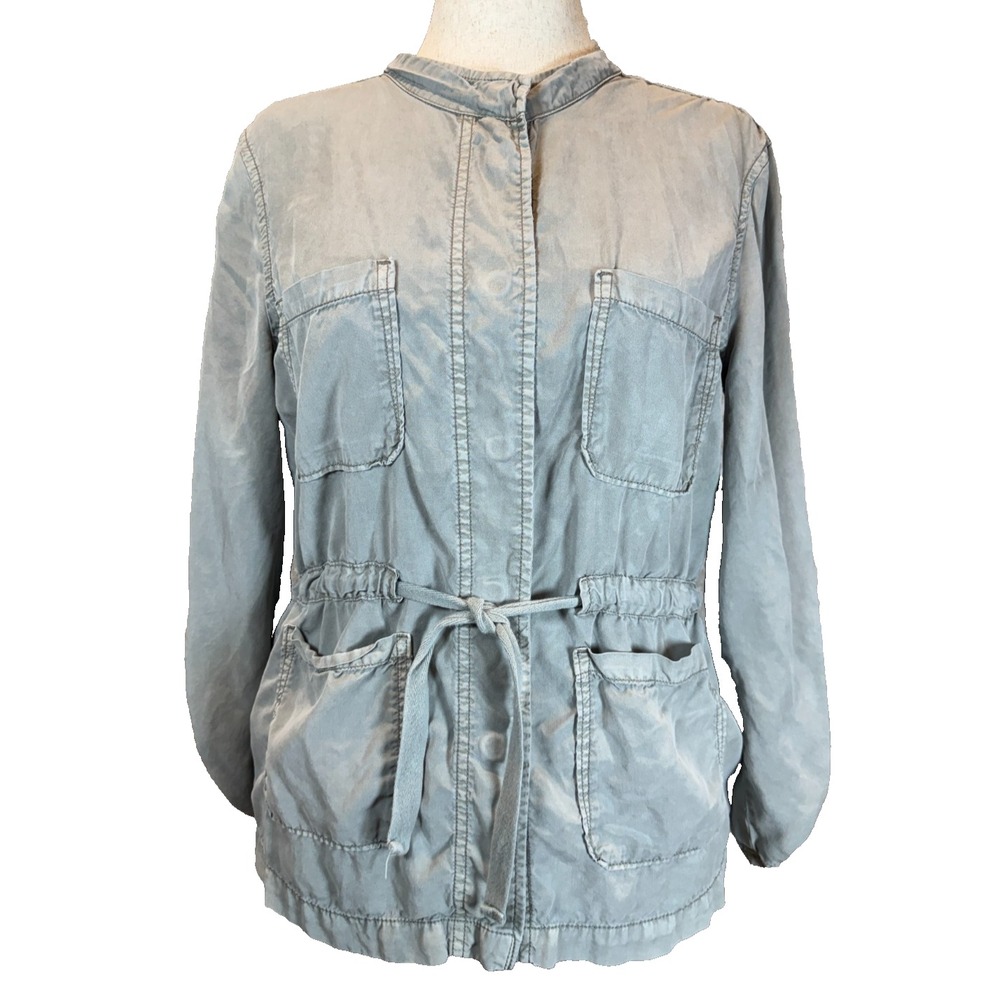 Sanctuary Lyocell Shacket M Safari Military Utility Jacket Cinch Waist Pockets